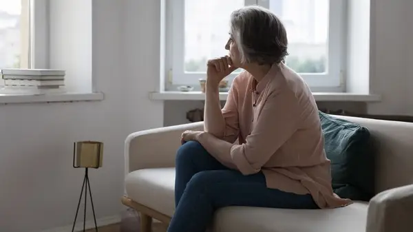 Apathetic older woman