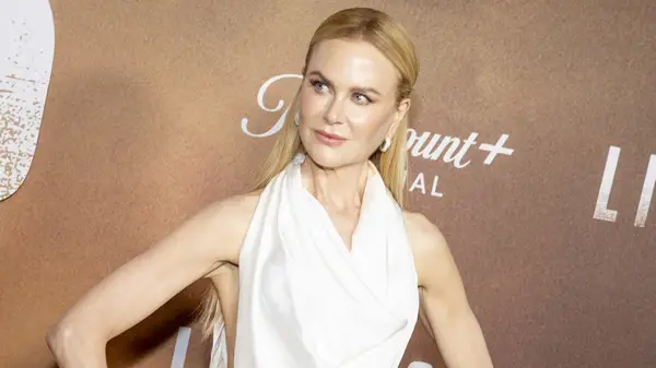 Nicole Kidman posing at a Paramount+ premiere event