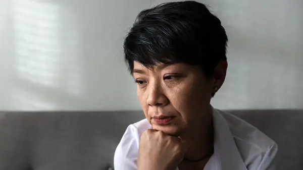 A woman looking worried