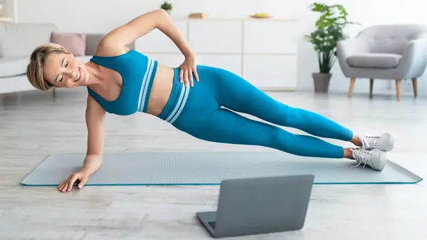 woman in side plank