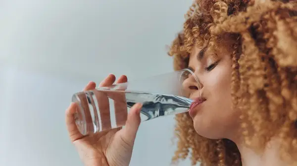 Woman drinking water