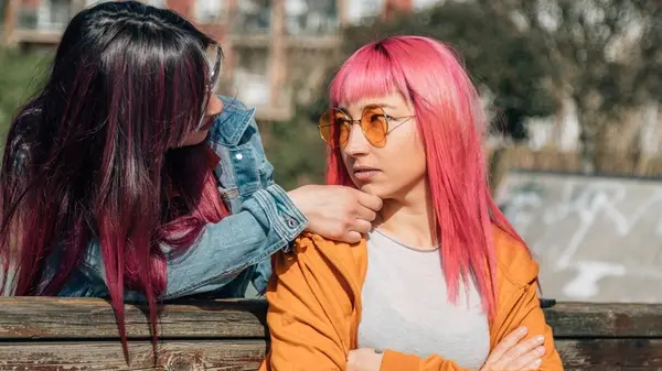 Couple having discussion