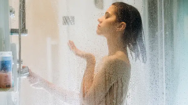 Woman taking shower