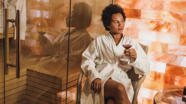 Sitting in salt room