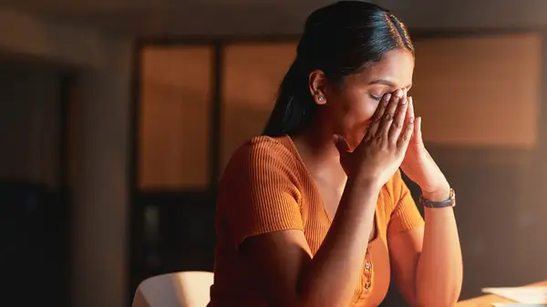 Pressing on eyebrows